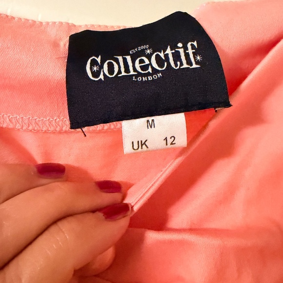 Collectif London Pink Top Size UK Med 12 US Size 8 - Picture 4 of 4